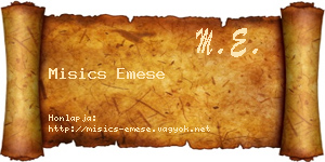 Misics Emese névjegykártya